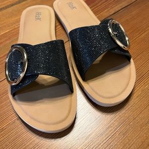 H2K Womens Open Toe Ring Buckle‎ Flat Fashion Casual Dress Sandals Fancy Shoes